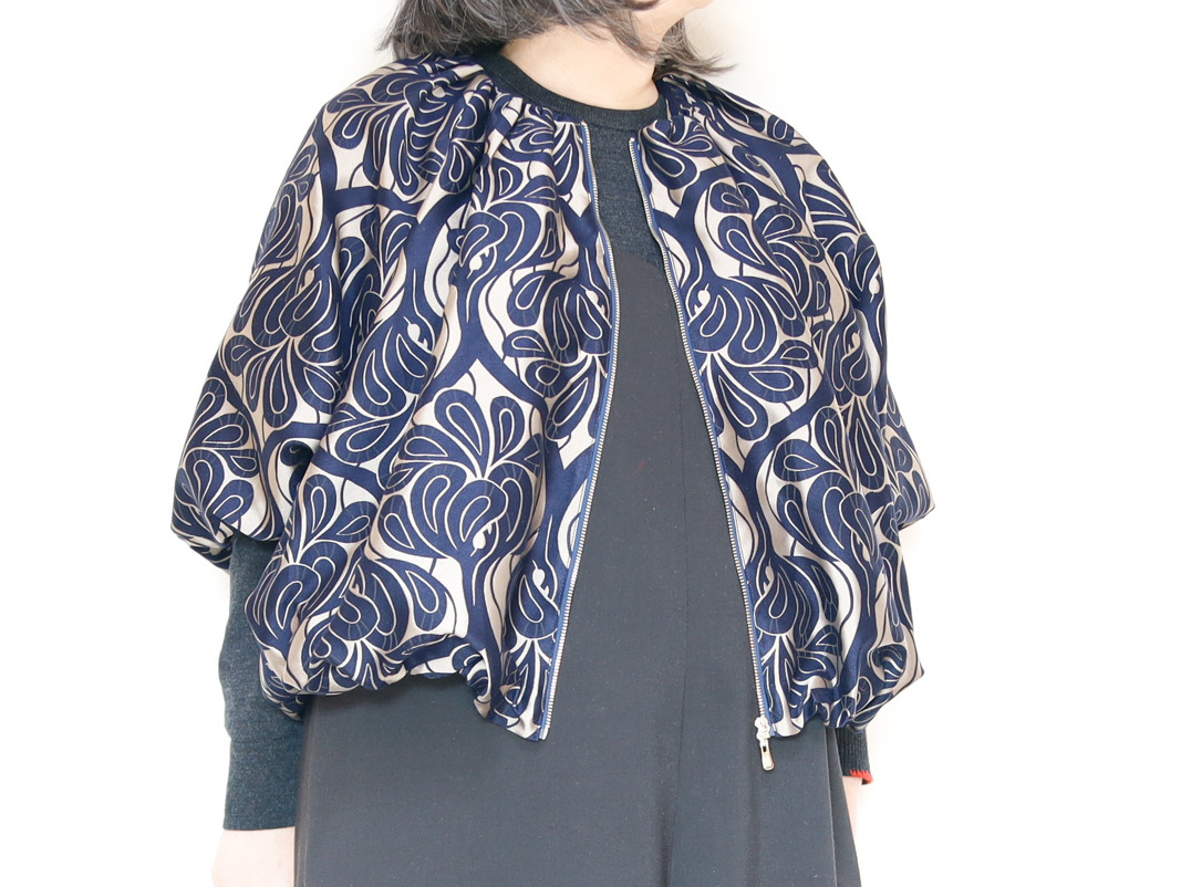 バルーンジャケット コベントガーデン グレー きまぐれコレクション ダマスク柄