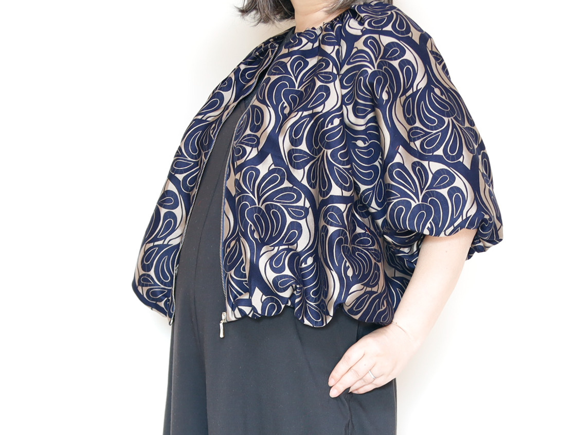 バルーンジャケット コベントガーデン グレー きまぐれコレクション ダマスク柄