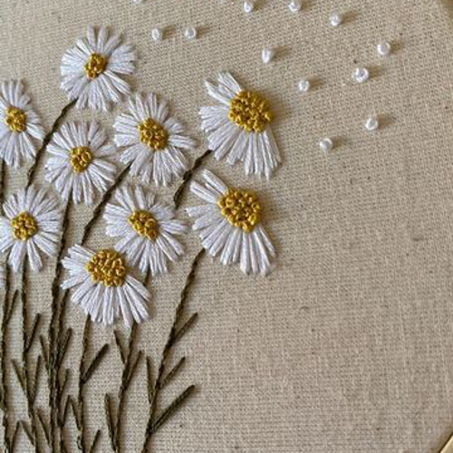 刺繍の手作りフラワーアート / 受注製作 タペストリー・壁掛け ぬくや