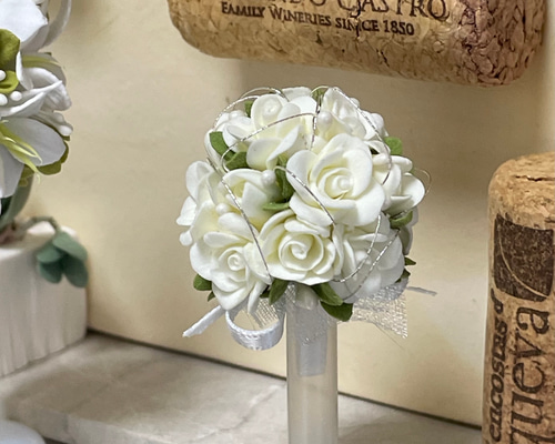 ミニチュア ドール用 クレイフラワー 薔薇のブーケ アートフラワー