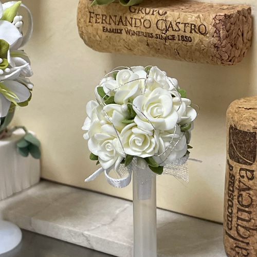 ミニチュア ドール用 クレイフラワー 薔薇のブーケ アートフラワー