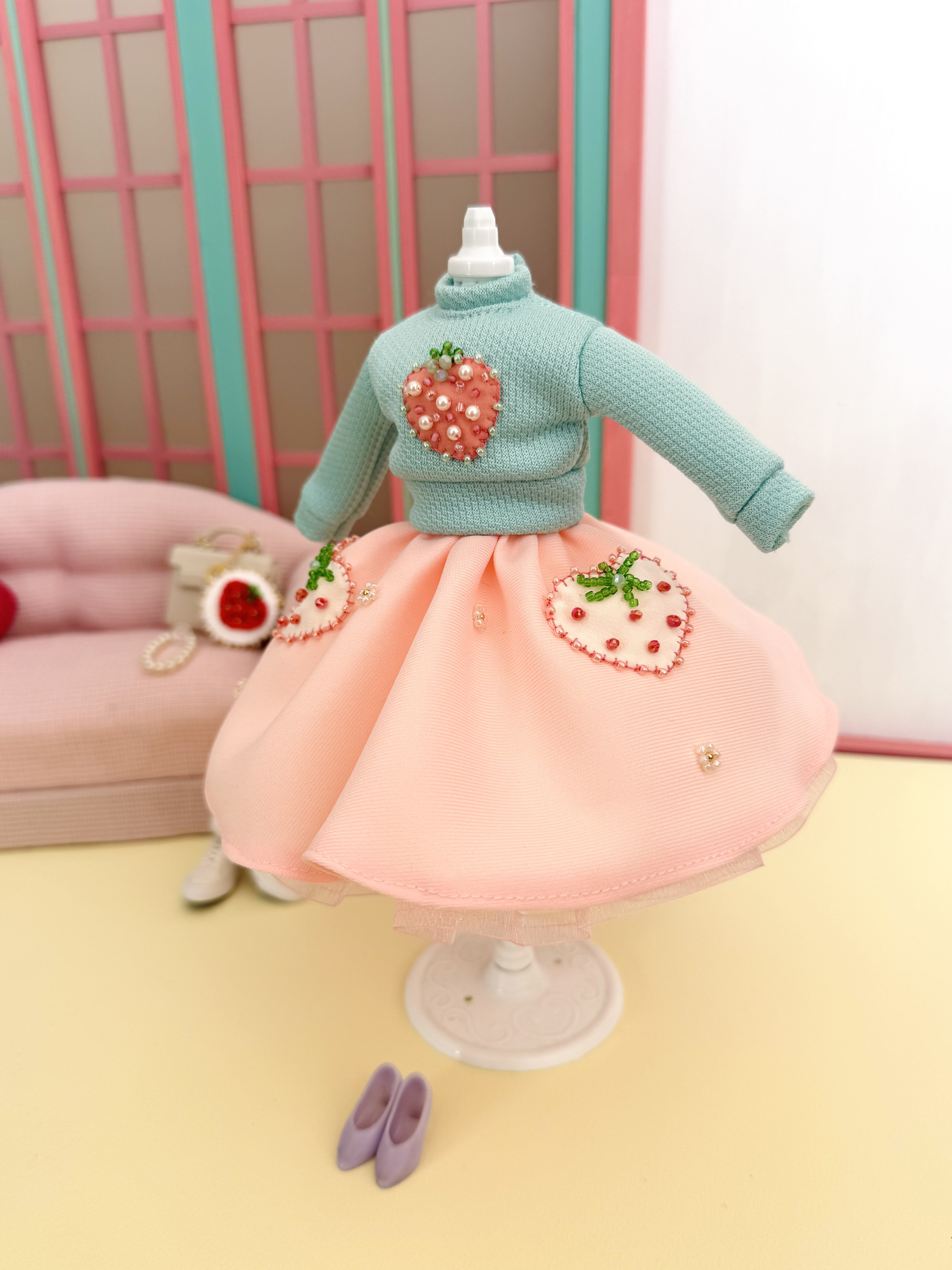 いちごのスカート　1/6ドール ブライス　チェリーちゃん