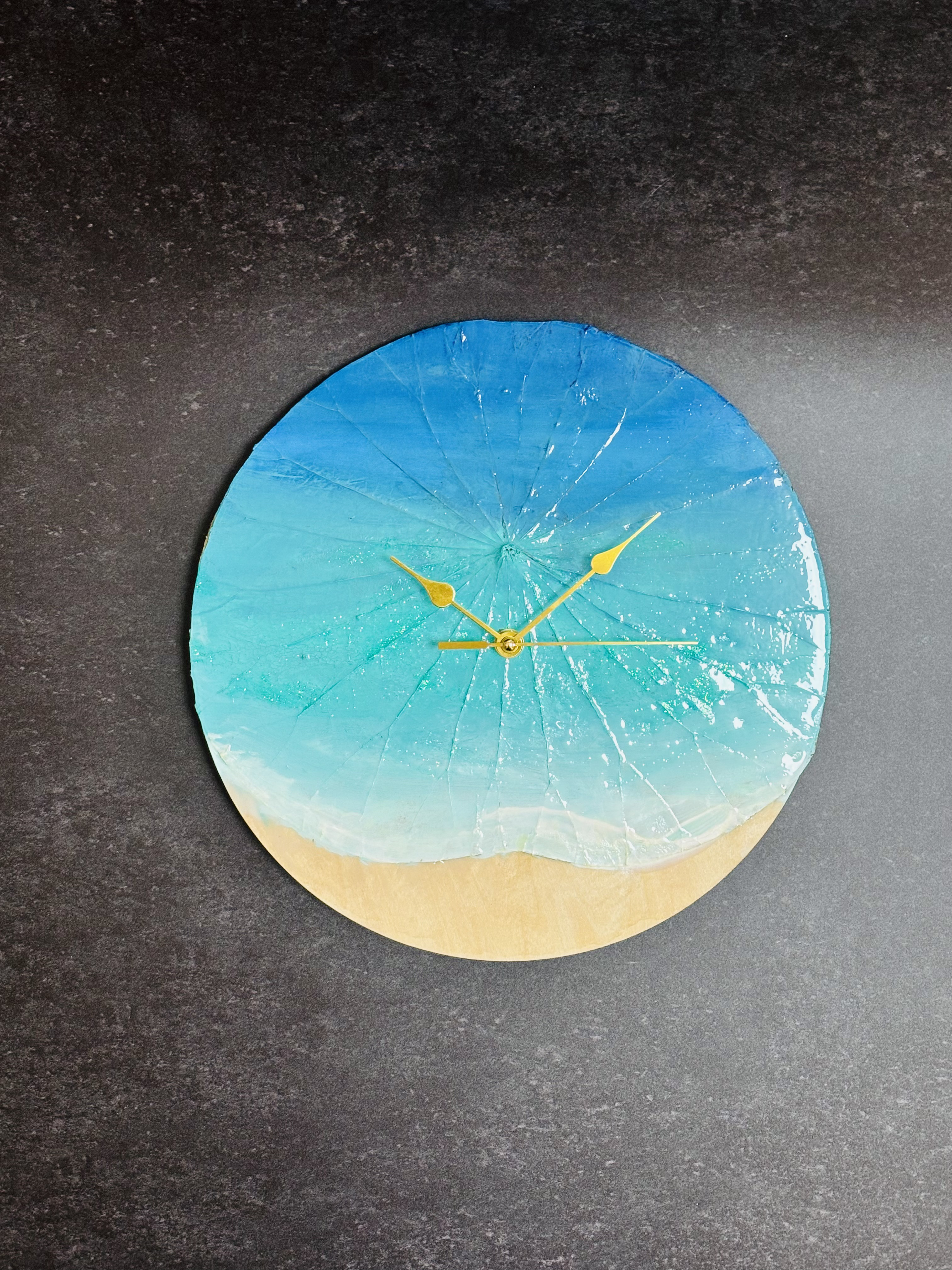 蓮の葉アートレジン海時計