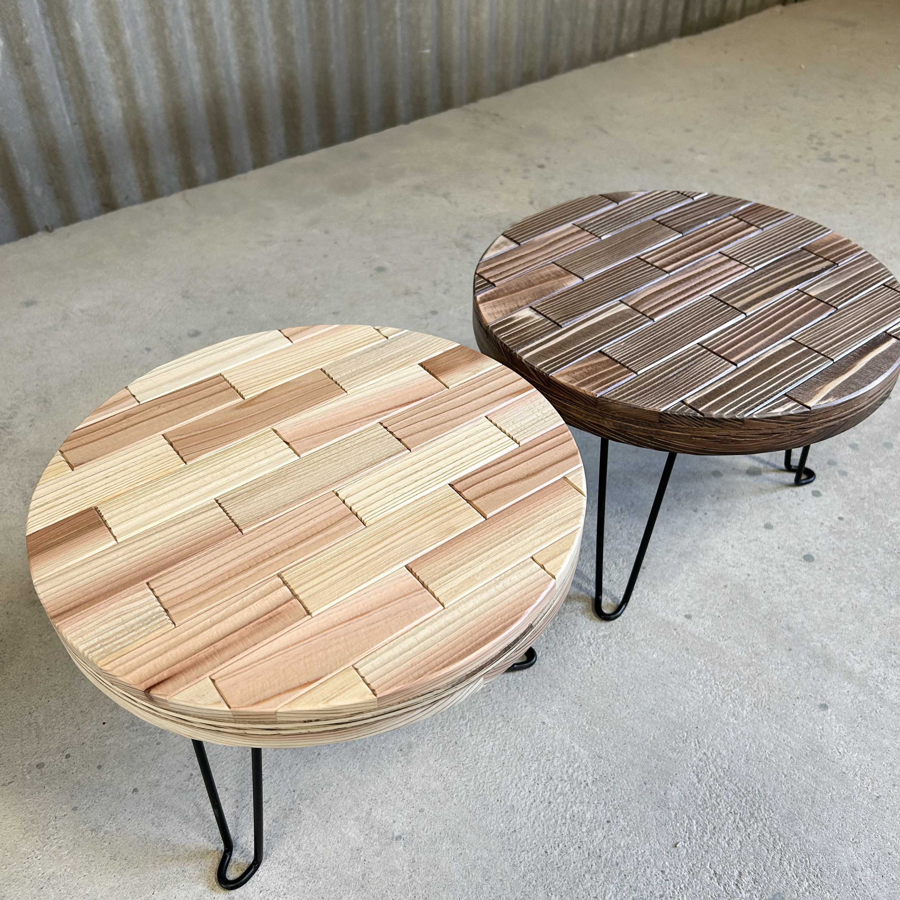 【タイルシリーズ】折りたたみmini丸テーブル〈クリアコーティング仕上げ〉【受注製作】 4,494円