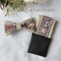 キッズサイズ】春らしいお花柄のインド刺繍リボンとコットンリネンを