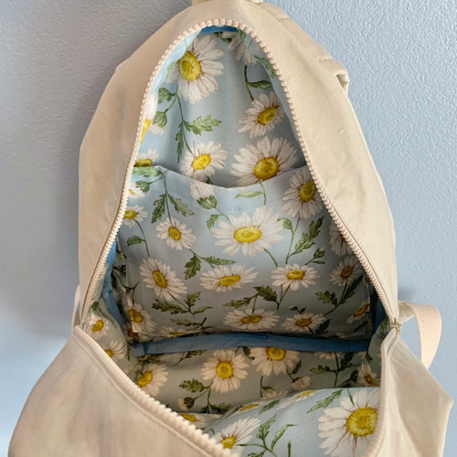 お花刺繍のリュック(ベージュ) リュック・バックパック AZmama