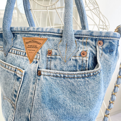デニムリメイク　バッグ　バケツバッグ 7cfc688d646f5d6ecb5c55962766a0