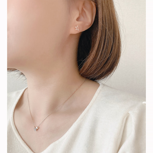 春のスキンジュエリー ネックレス ピアス アクセサリーセット
