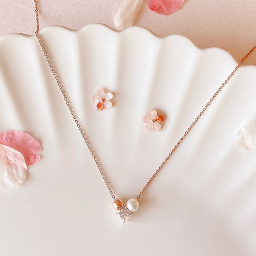 スキンジュエリー ピンクゴールド ネックレス ピアス アクセサリー