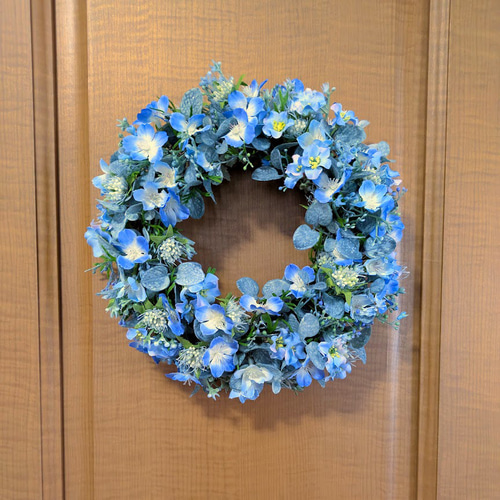 再販】「春待ち」ネモフィラのリース ネモフィラブルー【Creema限定