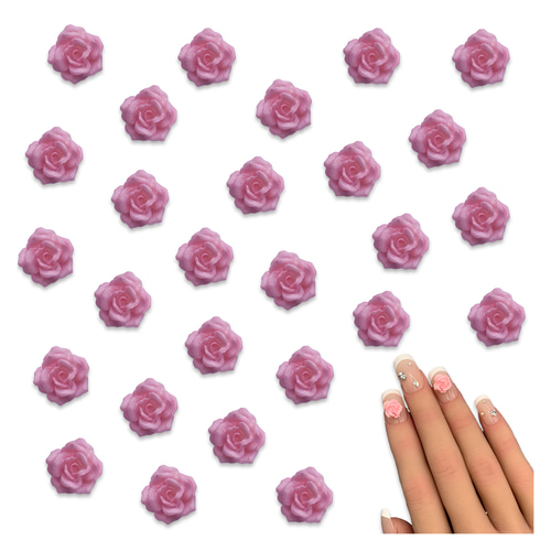 ネイルパーツ 花 ピンク 8mm 蓄光 フラワー 薔薇 ローズ 柔らかい
