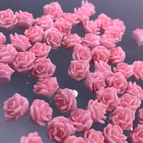 ネイルパーツ 花 ピンク 8mm 蓄光 フラワー 薔薇 ローズ 柔らかい