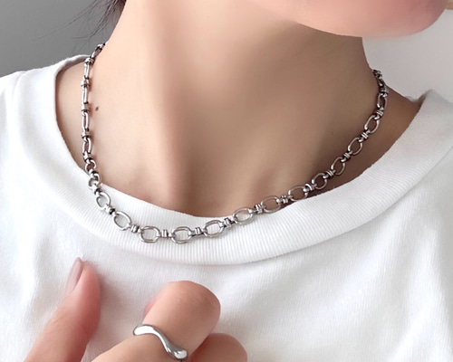ゴールドあり【 オーバルチェーンネックレス 】シルバー サージカル