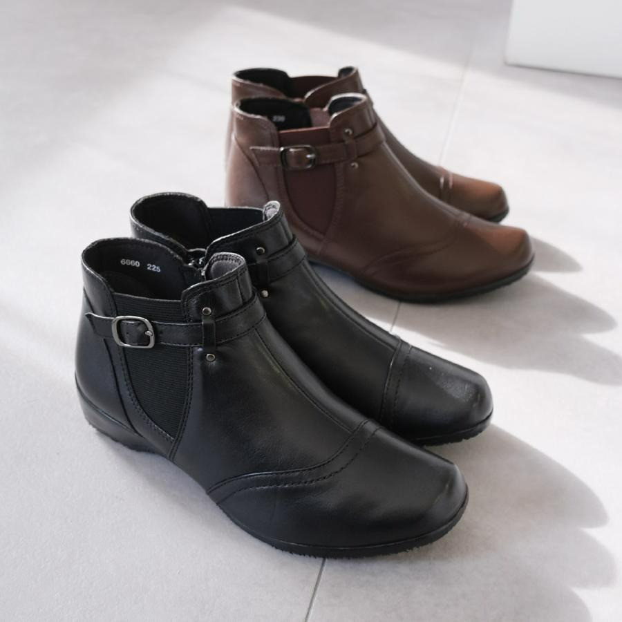 【期間中10%OFF】コーデに華やぎをプラス　程よいカジュアル感が合わせやすいサイドゴアショートブーツ / PO6660