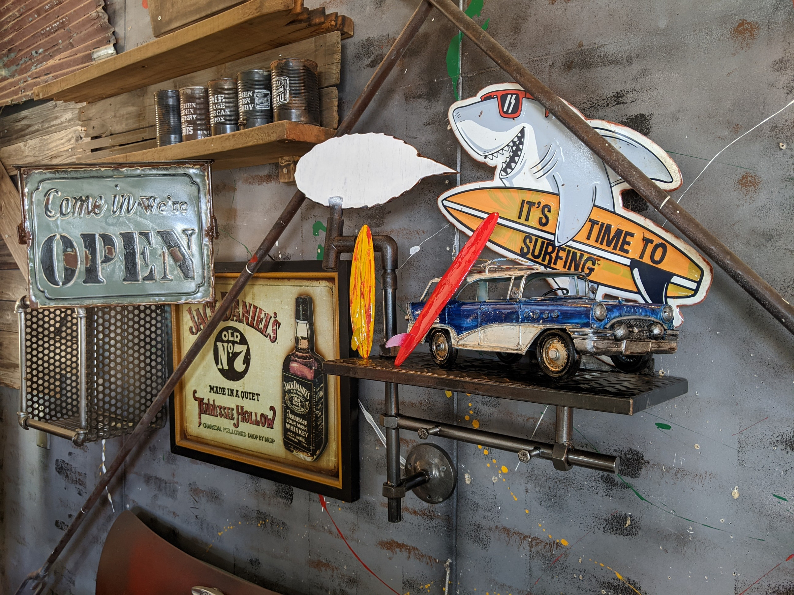 アメリカンヴィンテージ  サーフショップ 壁掛け看板  アンティークサインボード 3D  #カリフォルニア  #ハワイ