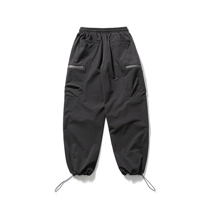 春夏新作 カジュアルパンツ メンズ 無地 レトロ 伸縮性ジッパー付きポケットズボン