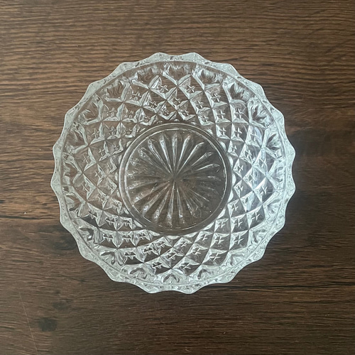 丸皿・小鉢／カップ・ボウル＞透明カットガラス 昭和