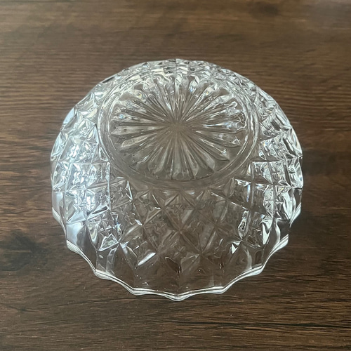 丸皿・小鉢／カップ・ボウル＞透明カットガラス 昭和