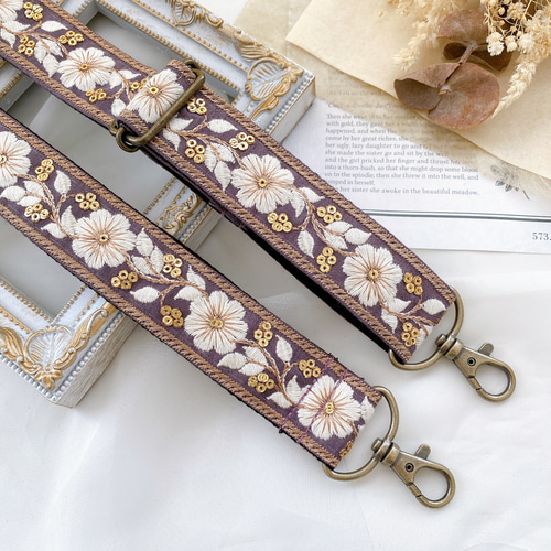 インド刺繍リボン】ショルダーストラップ スマホショルダー