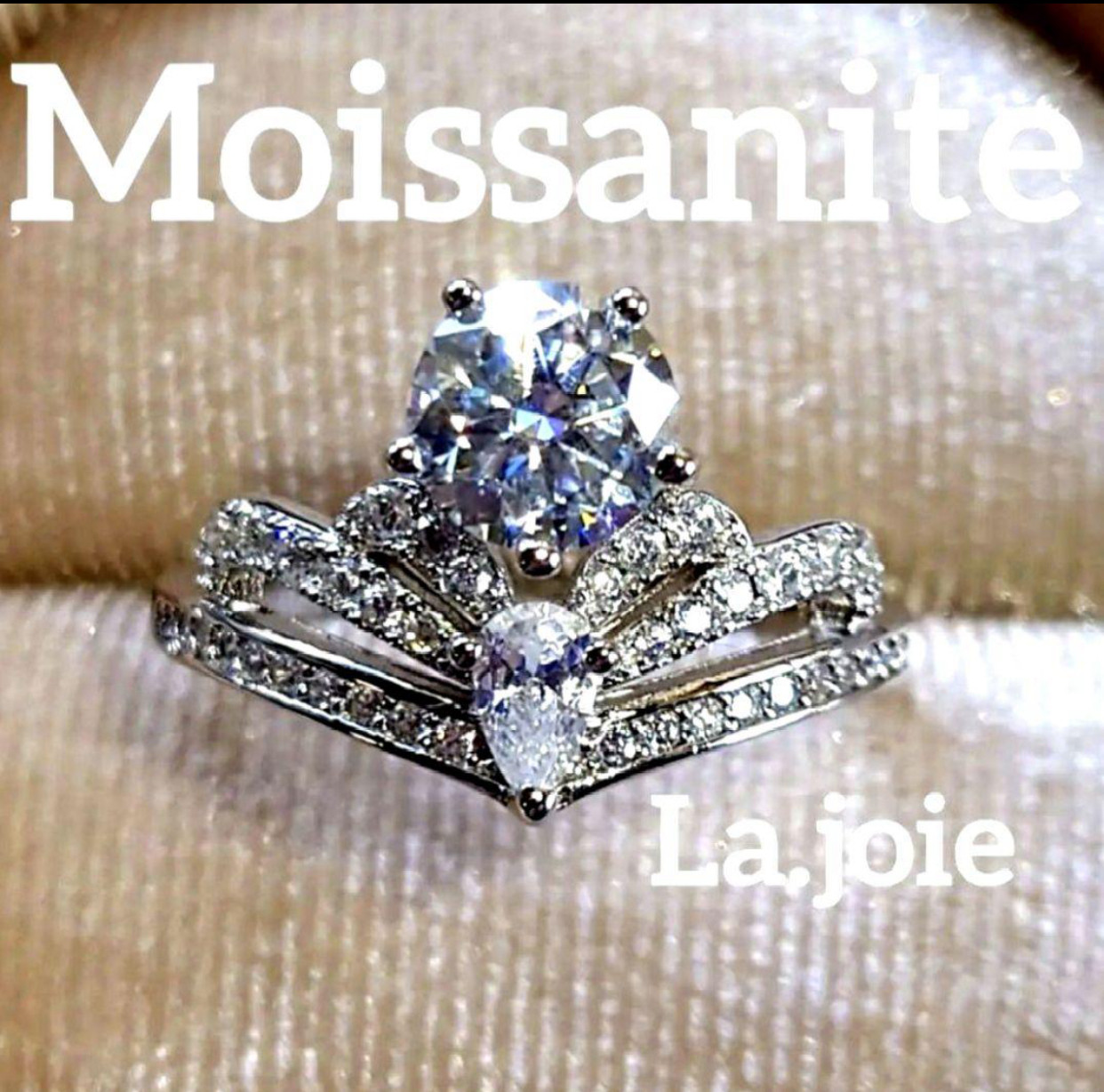 最高品質 モアサナイト エグレット アンペリアル リング 人工ダイヤ