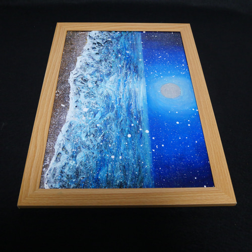 油絵 油彩 油彩画 絵 絵画【海雪の満月】 絵画 HR 通販 18922292