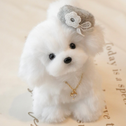 幸せを願う マルチーズ マルプー 手乗り お守り キュービック