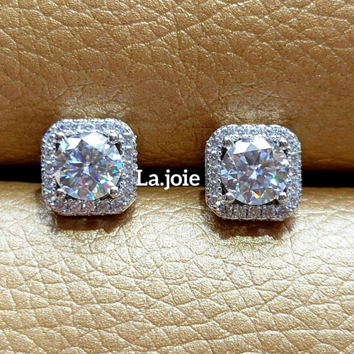 Moissanite 【1ct】最高品質 モアサナイト 人工ダイヤ ピアス ピアス  
