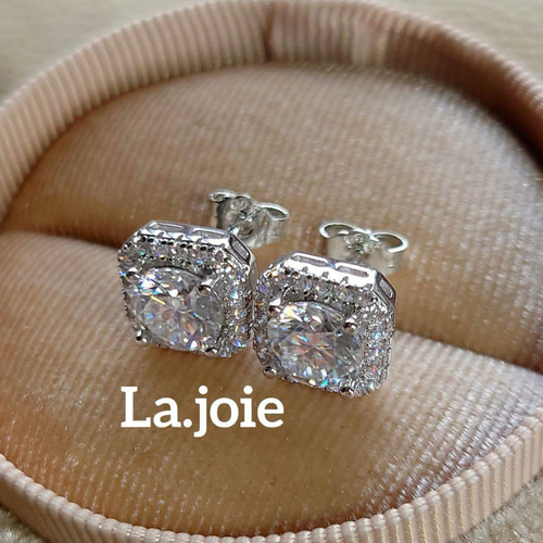 最高品質 モアサナイト 6爪 （1ct） 人工ダイヤ ピアス silver
