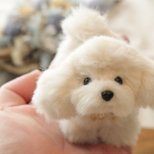 幸せを願う トイプードル クリーム マルプー 犬 ぬいぐるみ ギフト