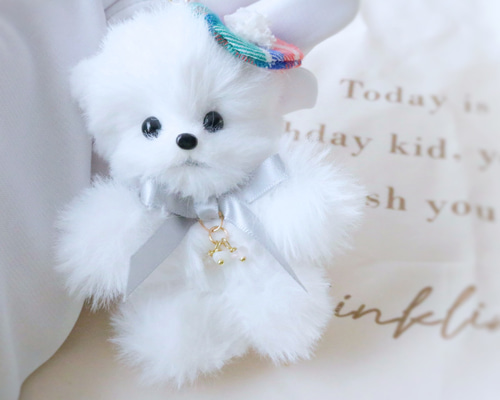 ハンドメイド* ぬいぐるみ*ポメラニアン*ホワイト 幸せを願う 白 ポメラニアン ホワイト 犬 うちの子 記念日