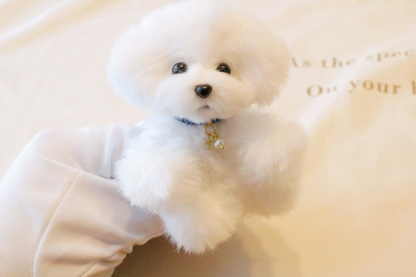 トイプードル　ビションフリーゼ　テディベア　ぬいぐるみ テディビションフリーゼ2号ちゃん ボディに詰め物をして仕上げていき