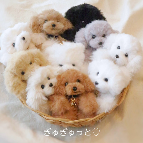 幸せを願うぬいぐるみ トイプードル シルバー グレー トイプー