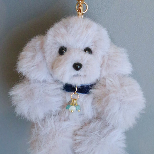 幸せを願うぬいぐるみ トイプードル シルバー グレー トイプー