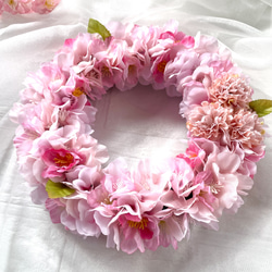 〔21〕布リース ナチュラルリース アンティーク風 (くすみピンク) 21〕布リース ナチュラルリース アンティーク風 (くすみピンク)