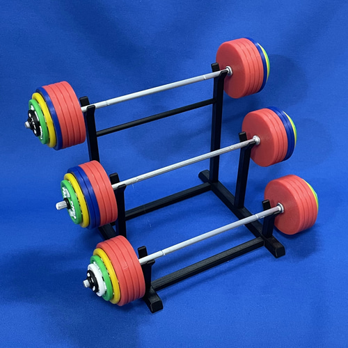 1/10ミニGYMシリーズ バーベル3連ディスプレイスタンド(組立式) その他