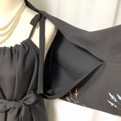 【正絹】着物リメイク 訪問着ドレス&ボレロショールのセット／フォーマル［322］ 正絹】着物リメイク 訪問着ドレス&ボレロショールのセット