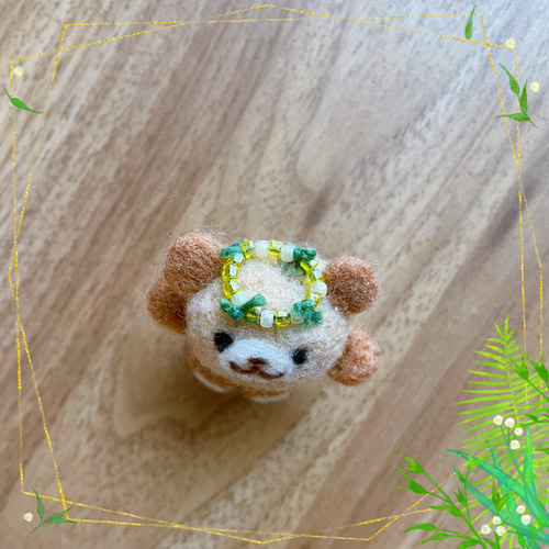 羊毛フェルトで作る 春の幸せを運ぶミモザのくまちゃん 羊毛フェルト
