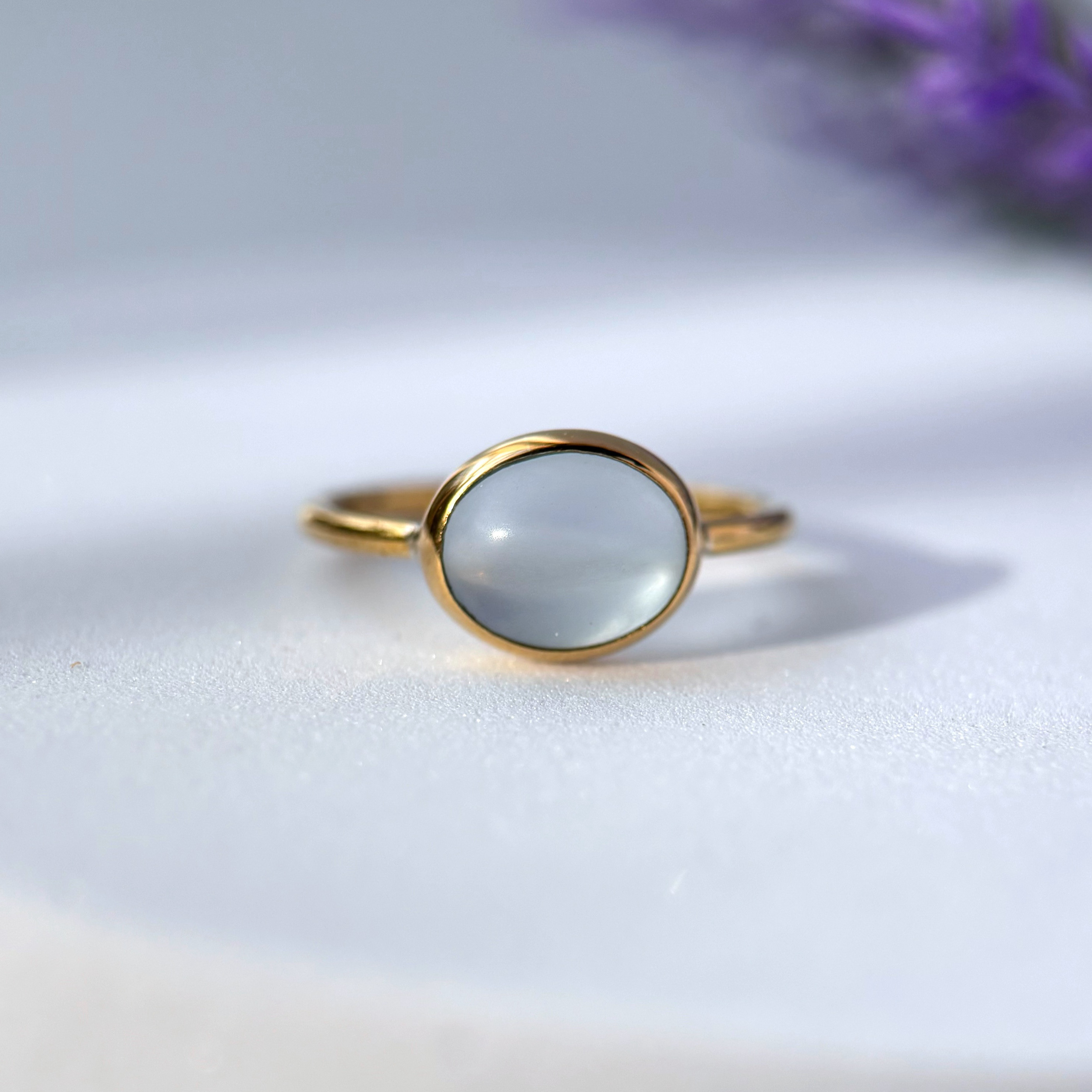 【13号】シャーベットのようなスカイブルートパーズ　真鍮リング 5,840円