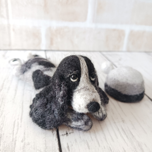 受注作品イングリッシュコッカースパニエル(寝そベリ) 羊毛フェルト