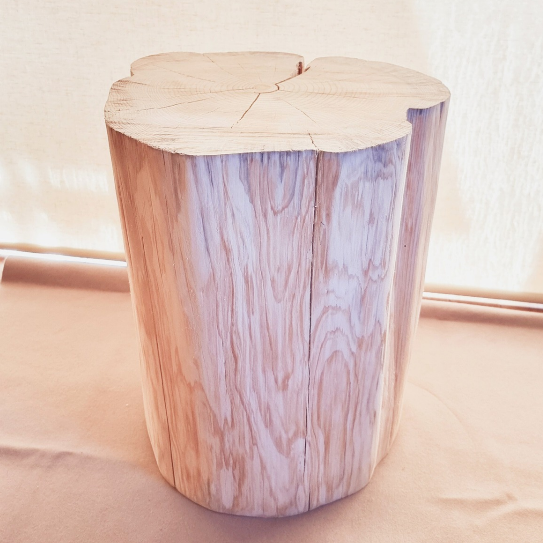 天然アロマ 東濃ひのきフリル スツール・テーブル・特大・無垢無