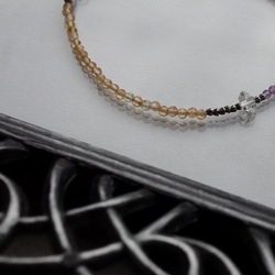 アメジスト × シトリン × ハーキマーダイヤモンド × カレンシルバー　華奢でシンプルなブレスレット 3枚目の画像