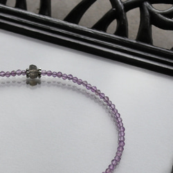 アメジスト × シトリン × ハーキマーダイヤモンド × カレンシルバー　華奢でシンプルなブレスレット 4枚目の画像