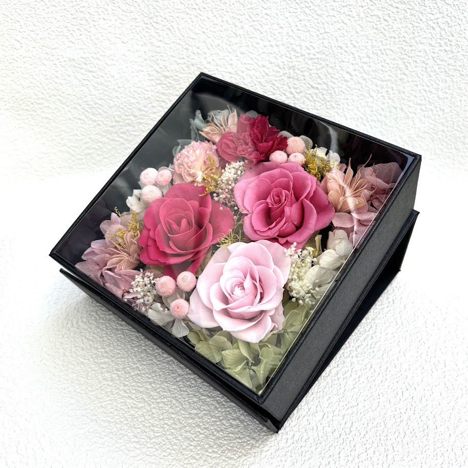 収納ボックス小、ペンスタンド 薔薇柄 エンボス風 ピンク ファブリックデコレー