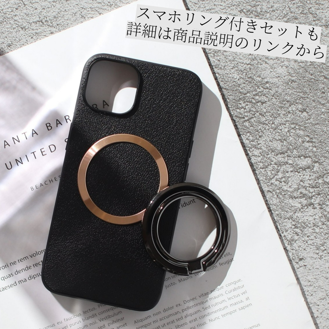 iphone ケース 本革 16 15 14 13 mini カード収納付き マグセーフ対応 レザー シルバー グレー