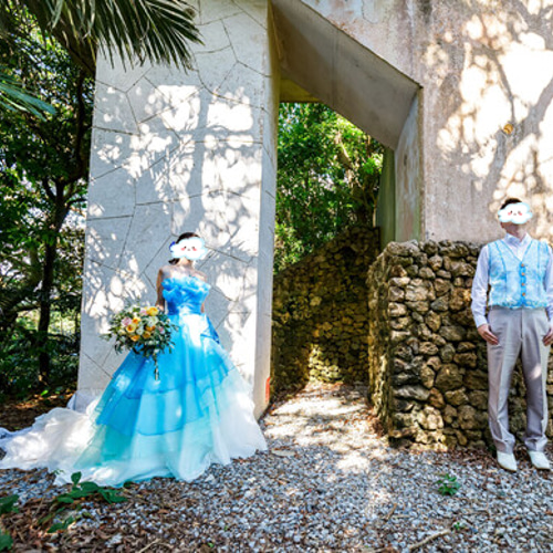 実例写真！オーバードレス 演奏会/音楽会 ブルー グラデーションドレス