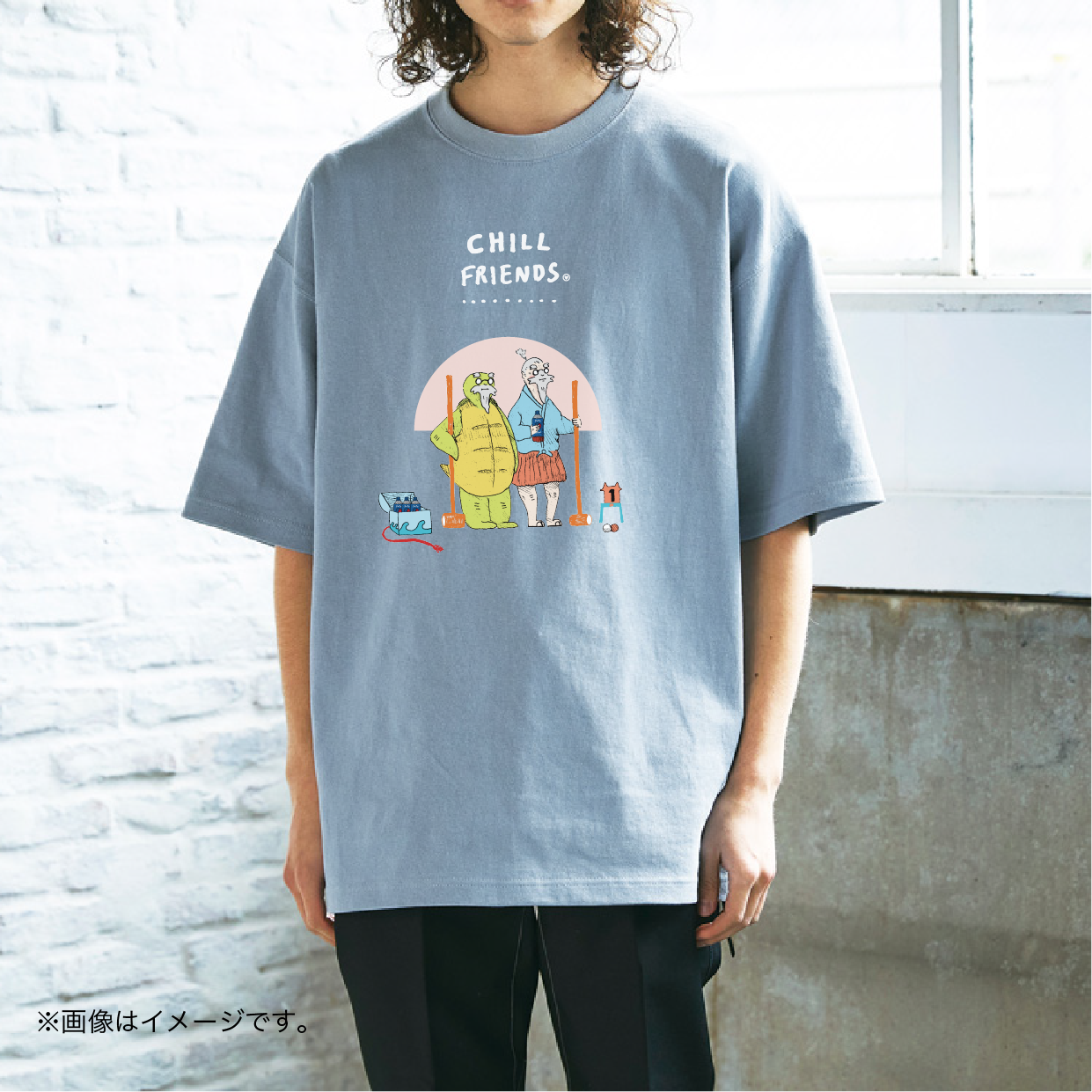 厚みのあるBIGシルエットTシャツ/「CHILL FRIENDS 一緒に生きることにした浦島太郎とカメ。」