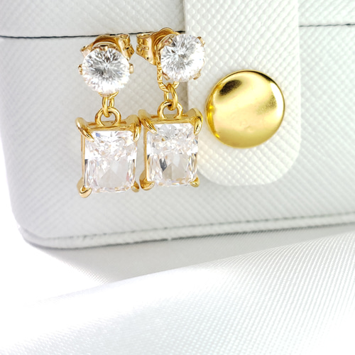 K14GFモアッサナイトピアスチャームMBチャーム