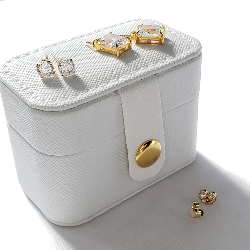 てっちゃんさん用 Swarovski ピアス ダイヤモンド型 ブレスレットセット Una セット, ラウンドカット, ブルー, ロジウム・プレーティング