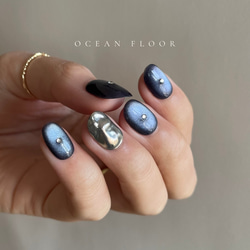 オレンジブラウンキャンディー ミラーニュアンスネイルチップ ネイル