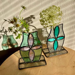 ステンドグラスのアクセサリートレイ(アンティーク調・ホワイト